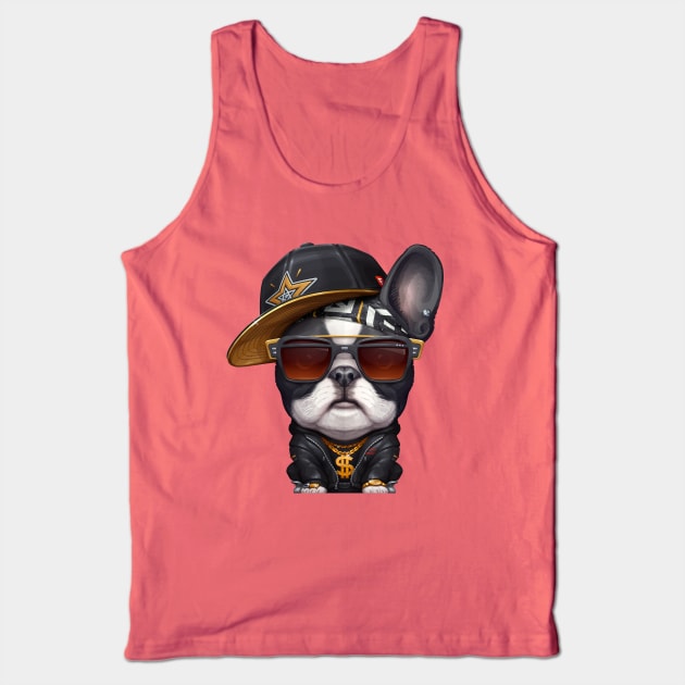 Brindle Pied French Bulldog Hip-Hop Super Star Tank Top by stonemask